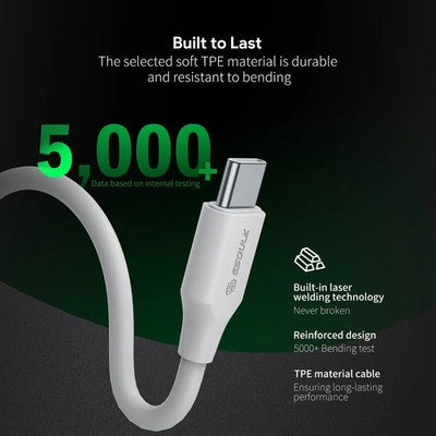 Esoulk C-C Fast Charging Cable (WHITE) (5ft) (60W)