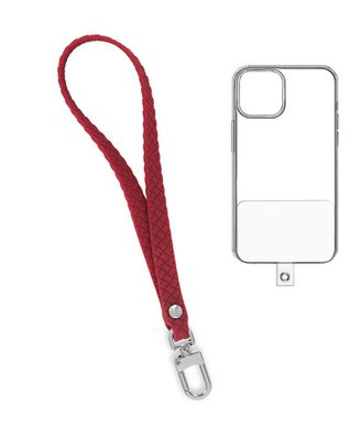 Silicone Braided Wrist Lanyard (0.4ft) (WINE RED)