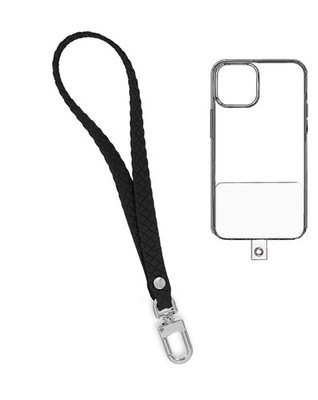 Silicone Braided Wrist Lanyard (0.4ft) (BLACK)