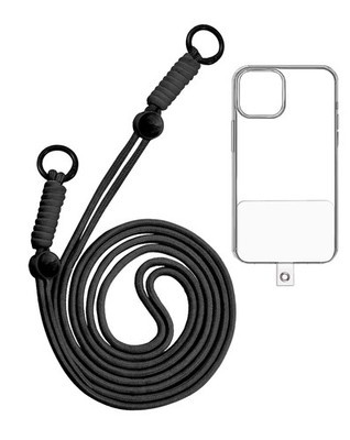 Adjustable Braided Phone Lanyard (3.6ft) (BLACK)