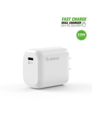 Esoulk USB C Wall Adapter (20W) (WHITE)