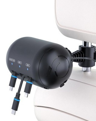 Head-Rest Located Car Charger for Uber / Lyft Users (10w outlet) (Only Ground S