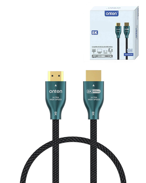 Onten Display Cable for HDMI to HDMI V2.1 (8K 60Hz / 4K 144Hz) (5ft) (Supports
