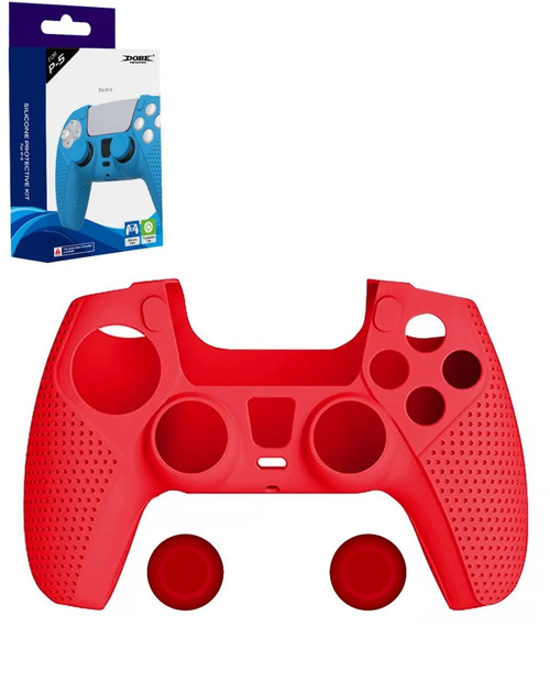Dobe Controller Silicon Case (RED) for PlayStation 5 (Dual Sense) Wireless Cont