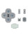 Rubber Conductive D-Pad Buttons (Right) Set (6 Piece Set) for Nintendo Switch J
