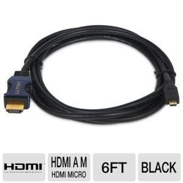 Ultra High-Speed 6FT HDMI Cable - 6FT, 3.6m, HDMI Male/HDMI Micro, 10.2Gbps, 1080p