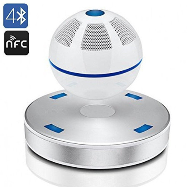 SainSonic SS-01 Portable Wireless Bluetooth Floating Levitating Maglev Speaker (White)