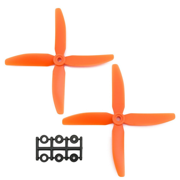 HQProp 5x4x4RO CW Propeller - 4 Blade (2 Pack - Orange Nylon Glass Fiber)