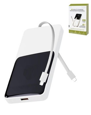 POMGEAR PD Multi Charge Portable Power Bank with Digital Display (WHITE) (10000