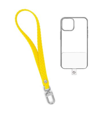 Silicone Braided Wrist Lanyard (0.4ft) (YELLOW)
