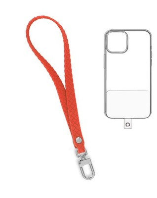 Silicone Braided Wrist Lanyard (0.4ft) (RED)