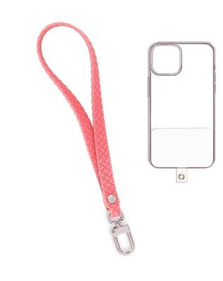 Silicone Braided Wrist Lanyard (0.4ft) (PINK)
