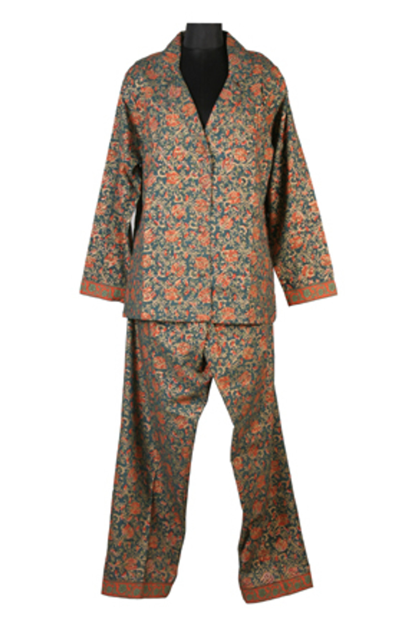 90003-CE11 Classic Pajamas Two piece pajama set. Hand block printed.100%  Cotton. Earth-friendly dyes.