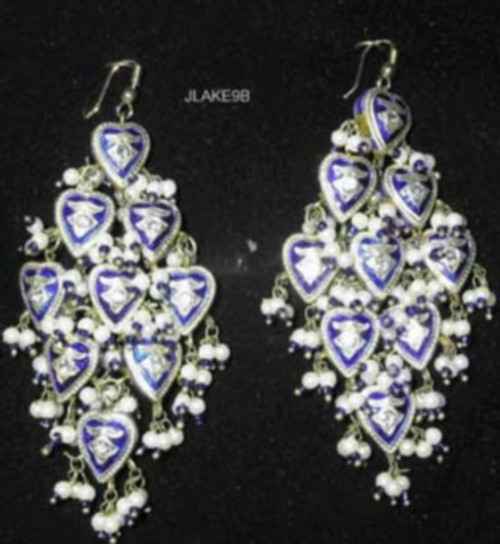 Lak Earrings Large Blue JLAKE9B