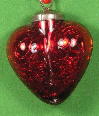 Shop Antique Red Glass Heart Ornaments, Jamali Garden