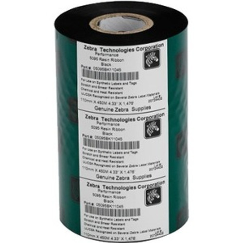 Zebra (05095BK110D) RIBBON P4T/RP4T RESIN 5095 110MM x 30M.