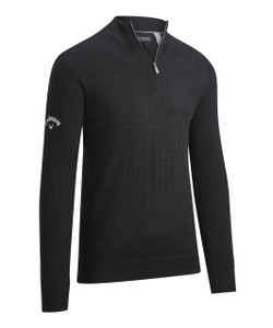 Callaway Mens Windproof 1/4 Zipped Golf Sweater Black Callaway Mens Windproof 1/4 Zipped Golf Sweater Black