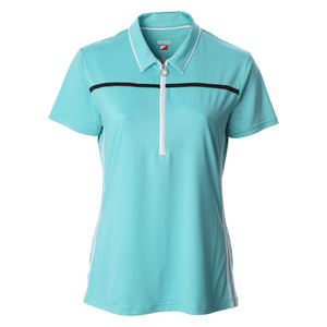 JRB Ladies Fashion Print Golf Shirt Aqua Black Block JRB Ladies Fashion Print Golf Shirt Aqua Black Block
