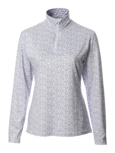 JRB Ladies 1/4 Zipped Golf Top White Purple Print JRB Ladies 1/4 Zipped Golf Top White Purple Print