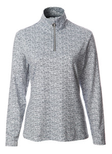 JRB Ladies 1/4 Zipped Golf Top White Navy Print JRB Ladies 1/4 Zipped Golf Top White Navy Print