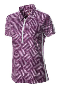 JRB Ladies Fashion Print Golf Shirt Grape Dot JRB Ladies Fashion Print Golf Shirt Grape Dot