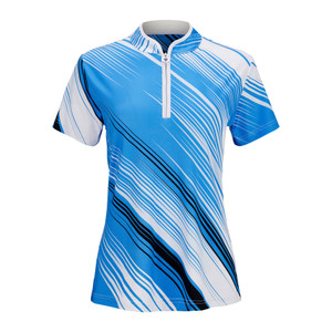 JRB Ladies Fashion Print Golf Shirt Azure Blue JRB Ladies Fashion Print Golf Shirt Azure Blue