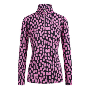 JRB Ladies 1/4 Zipped Golf Top Fuchsia Print JRB Ladies 1/4 Zipped Golf Top Fuchsia Print