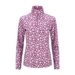JRB Ladies 1/4 Zipped Golf Top Fuchsia Pink Flower Print
