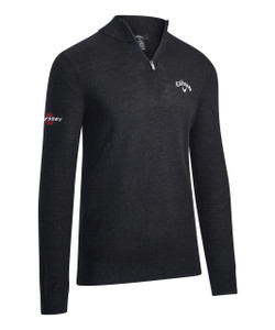 Callaway Mens 1/4 Zip Blended Merino Sweater Black Ink Callaway Mens 1/4 Zip Blended Merino Sweater Black Ink