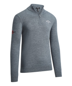Callaway Mens 1/4 Zip Blended Merino Sweater Steel Heather Callaway Mens 1/4 Zip Blended Merino Sweater Steel Heather