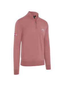 Callaway Mens 1/4 Zip Blended Merino Sweater Mesa Rose