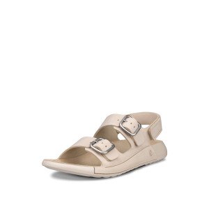 Ecco Women's Cozmo Casual 3 Strap Flat Sandal Limestone