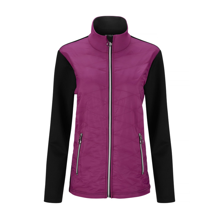 JRB Ladies Windproof Golf Jacket Fuchsia Pink Black