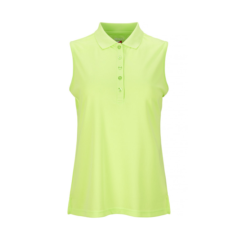 JRB Ladies Plain Pique Golf Shirt Sharp LIme - Sleeved or Sleeveless