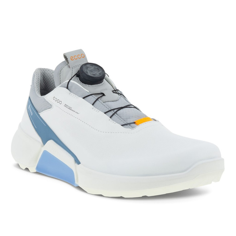 Ecco Mens Biom H4 Boa Golf Shoes White Retro Blue