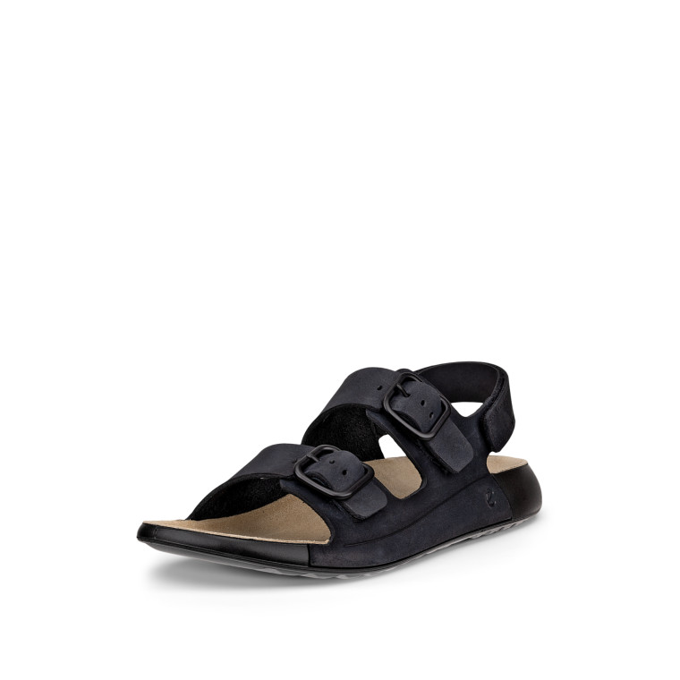 Ecco Women's Cozmo Casual 3 Strap Flat Sandal Black