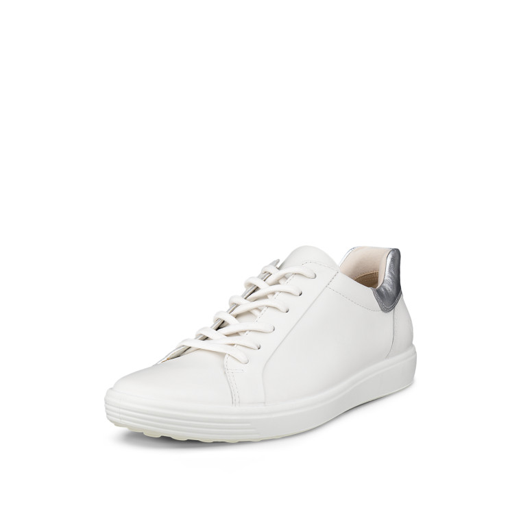 Ecco Women's Soft 7 Easy Slip White Silver