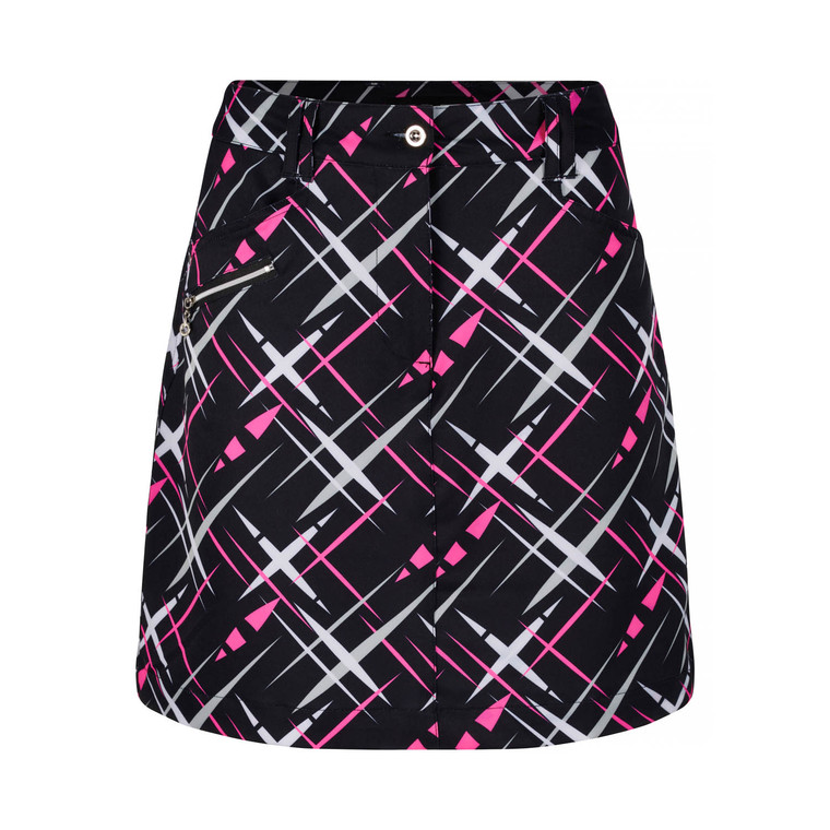 JRB Ladies Golf SKORTS Black/White/Rose Print + FREE Socks