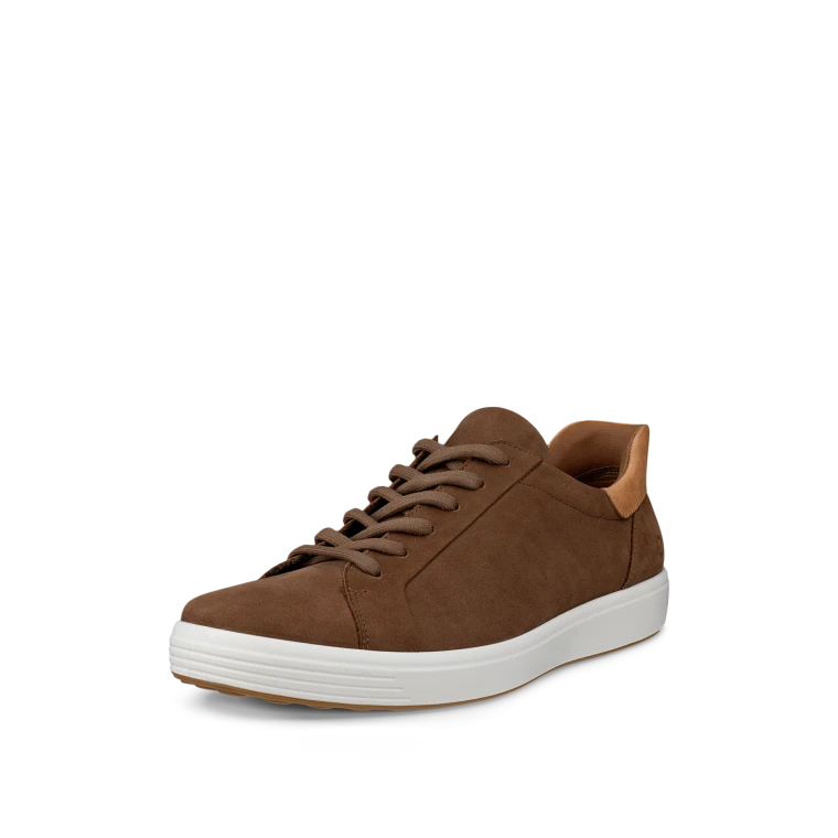 Ecco Men's Soft 7 Easy Lace Shoe Cocoa Brown Cashmere