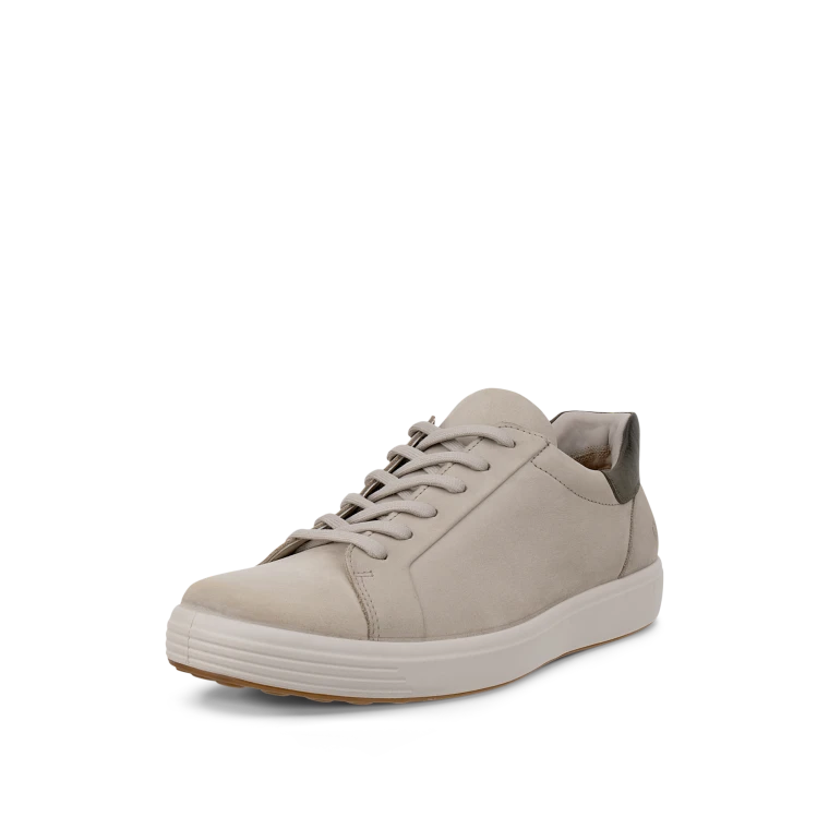 Ecco Men's Soft 7 Easy Lace Shoe Pure Cashmere Tarmac