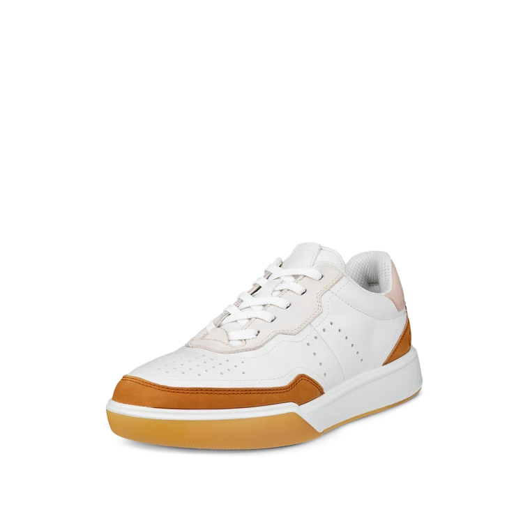 Ecco Women's Street Court Trainer Amber White Limestone