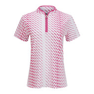 JRB Ladies Dash Print Golf Shirt French Pink