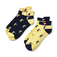 JRB Ladies Golf Socks Black Yellow 2 Pack