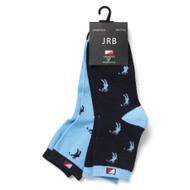 JRB Ladies Golf Ankle Socks Orchid Aqua Navy