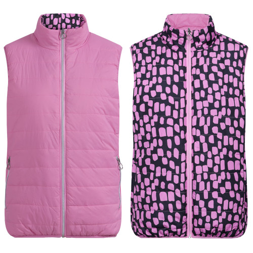 NO GOLF× CLUBHAUS Padded Reversible Vest jrb-golf-gillet-fuchsia-1-