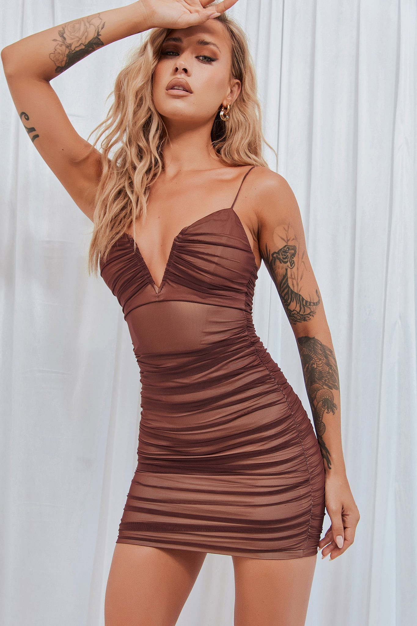 Call Up Mini Dress - Chocolate | Sage and Paige AUS.