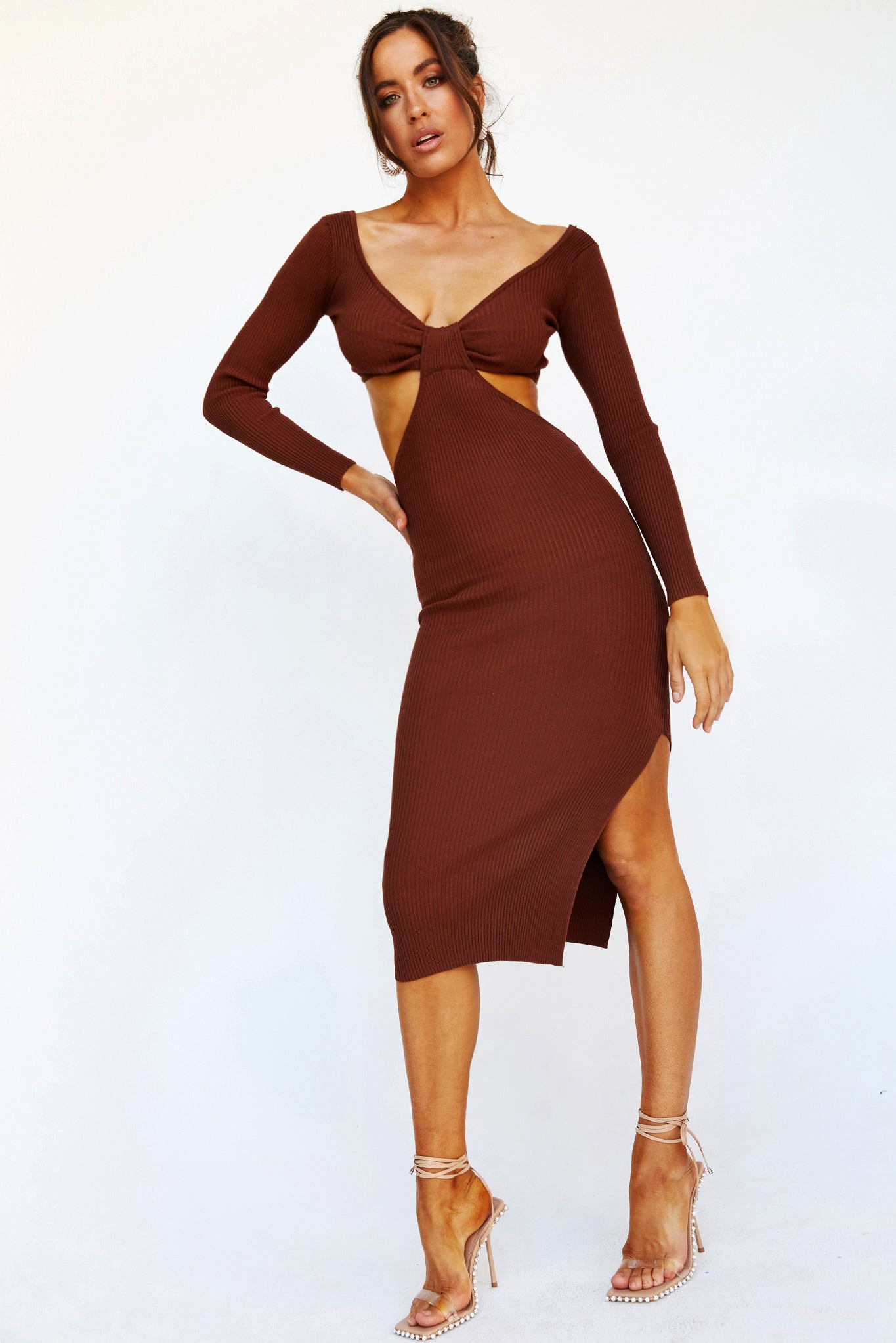 Going Places Midi Dress - Chocolate | Sage and Paige AUS.