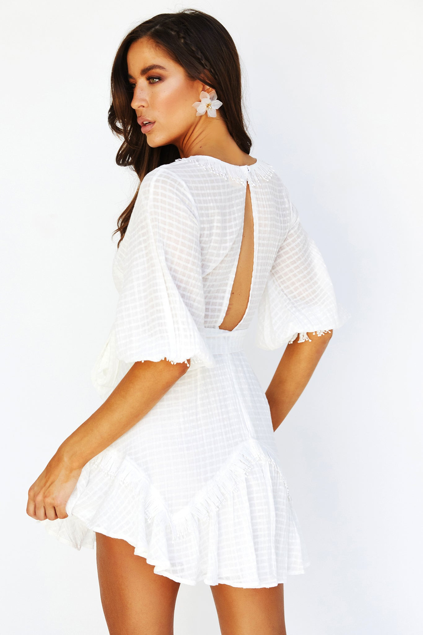 Isabelle Mini Dress - White | Sage and Paige AUS.