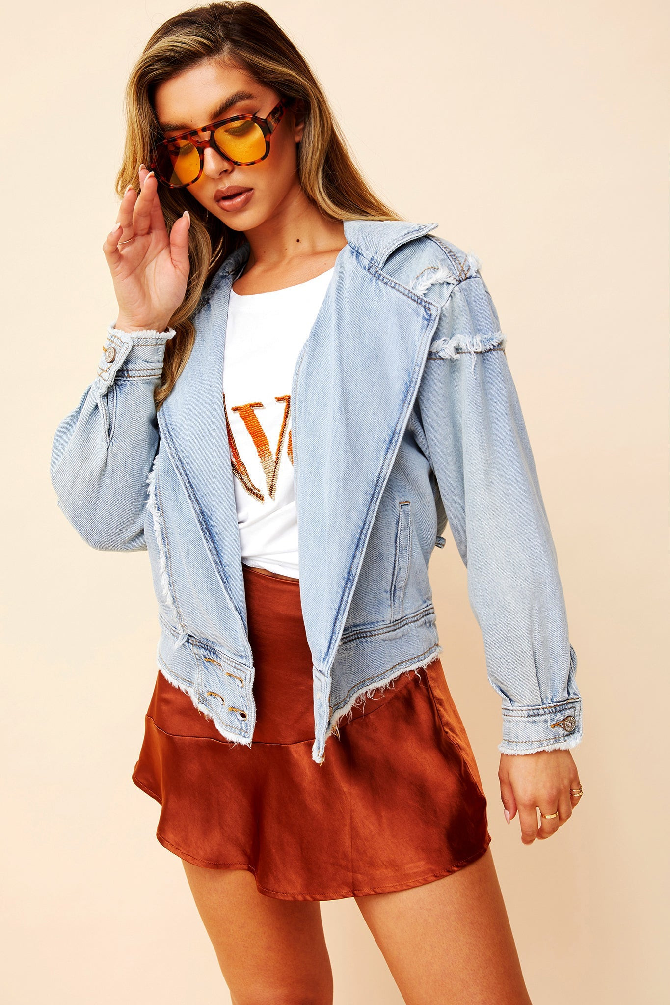 Reclaim Your Power Denim Jacket - Washed Blue | Sage and Paige AUS.