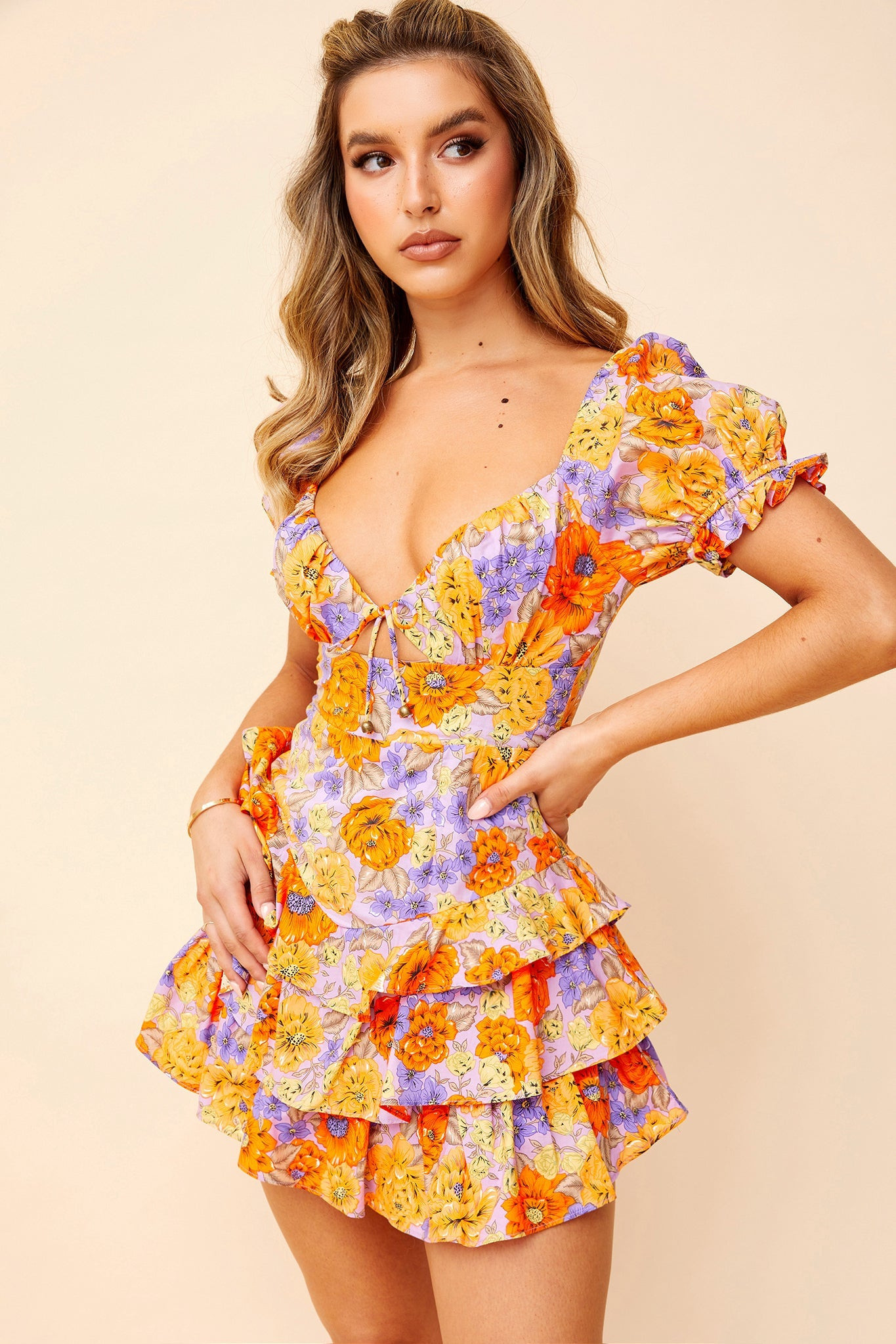 Korina Mini Dress - Orange | Sage and Paige AUS.